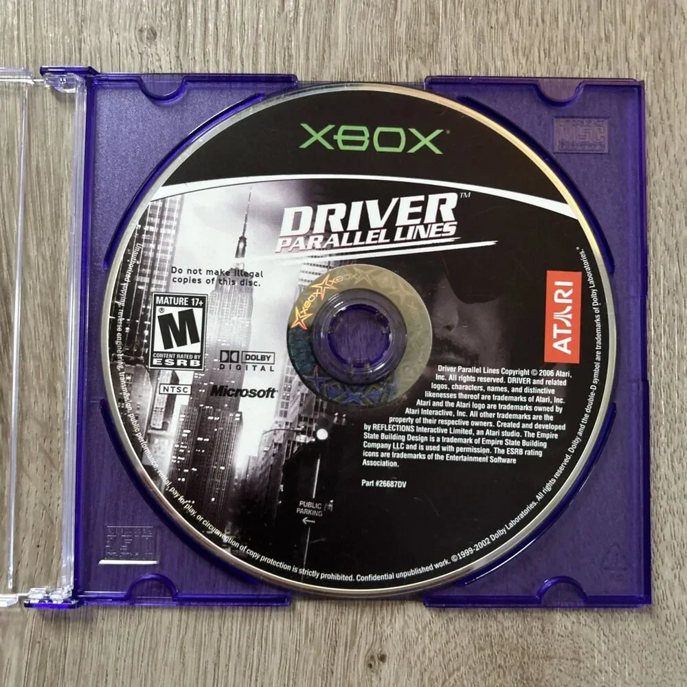 Driver Parallel Lines Original Xbox Disc Only Loose Microsoft Tested Works